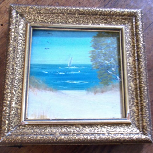 Petite marine sur bois - -, 20ème