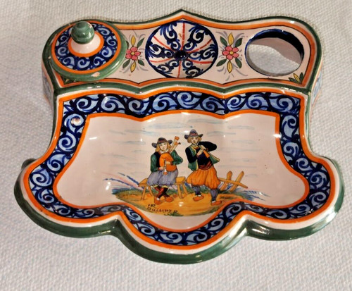 Ancien encrier faience - encrier,