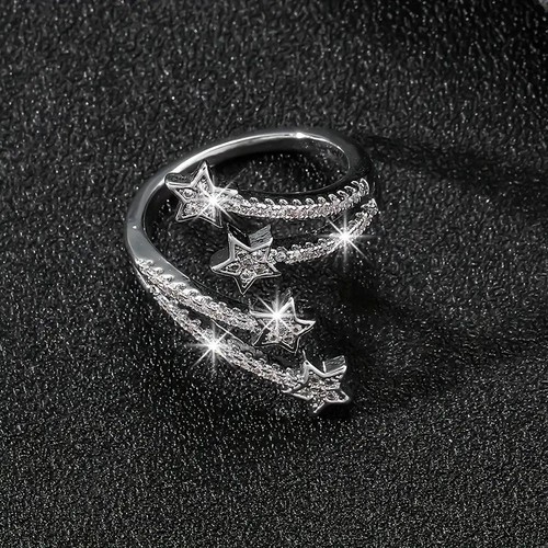 Bague anneau ajustable acier