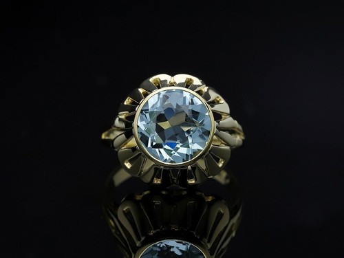 Bague vintage aigue marine - bague,