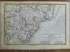 Carte 18e :  BRESIL  (Partie Méridionale)   par BONNE  1780