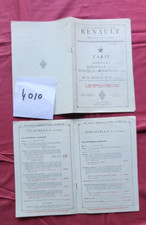 N° 4010 / RENAULT  : catalogue tarif / octobre 1928 / reina-viva- Monastella .