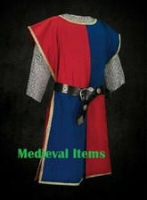 Chevalier médiéval deux couleurs Tabard romain sans manches tunique surcoat...