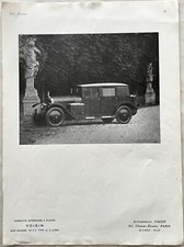 PUBLICITÉ DE PRESSE Février 1926 Automobiles VOISIN