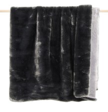 Pad Couverture Sheridan de Fourrure Gris Couvre-Lit Plaid 140x190 Fausse