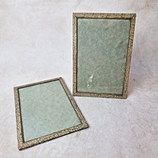 Lot de 2 Cadre Photo Rectangulaire en Carton Imitation Cuir – Vintage Année 50