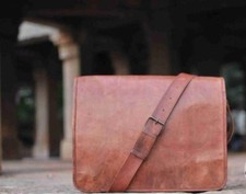 18 " Grand Sac Bandoulière Cuir pour Hommes Sacoche Ordinateur Portable