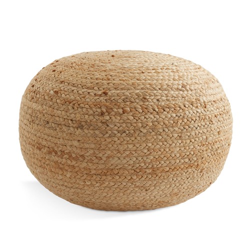 Hand braided round jute - round, pouf