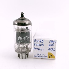1 x TUBE PHILIPS ECC83. PROD des années 1960. FOSSLE GETTER. UTILISÉ. 59. CH168