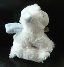 38. DOUDOU ET COMPAGNIE PELUCHE MOUTON BLANC BLEU ATTACHE TETINE EXCELLENT ETAT