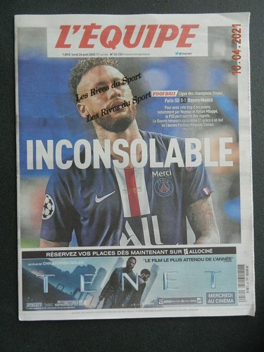 équipe 08 2020 - l’Équipe, 24/08/2020