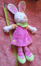 Doudou Peluche Mme Lapin rose de Mots d'enfants - H. Totale 40cm