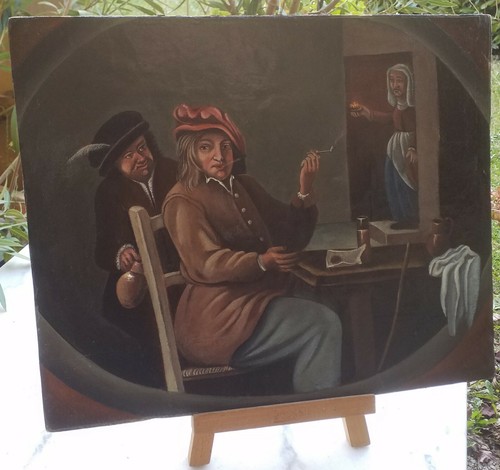Tableau ancien scène de - ancien.,