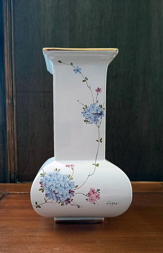 Vase porcelaine peint main - vase,
