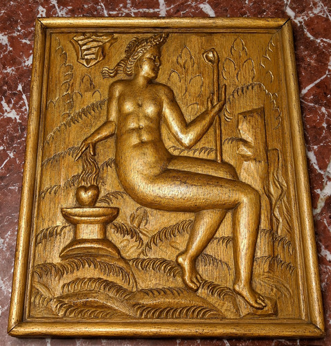 Panneau sculpté chêne - panneau,