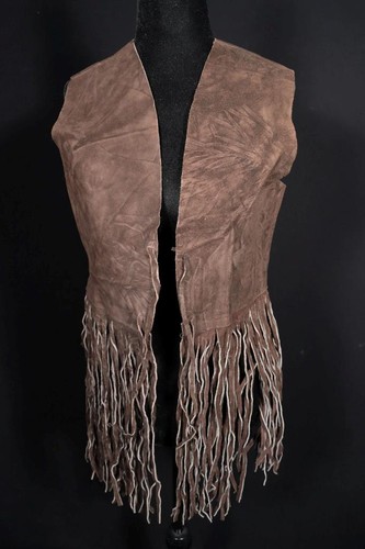 Gilet vintage cuir - cuir, marron