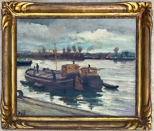 Marcel dyf tableau péniches - dyf,