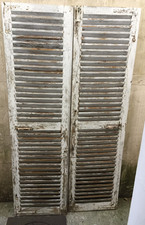 VOLETS (PAIRE) PERSIENNE EN BOIS  H : 2m - l par volet :55,5 cm - ep : 3 cm