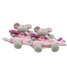 Doudou et compagnie marionnette souris gris rose violet bleu fleur Pearly Lot de