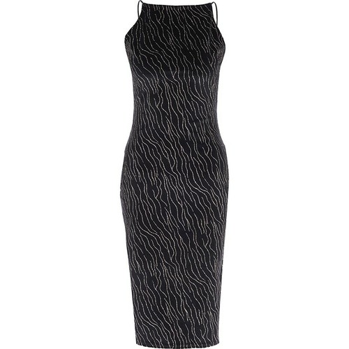 Robe noire col haut moulante