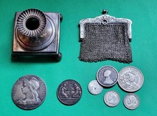 Ensemble de pièces d'argent massif titre 500/900e dont bougeoir vieillard (156g)