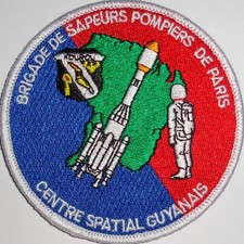 Authentique Rare Ecusson Sapeurs-Pompiers Paris BSPP Centre Spatial Guyanais...