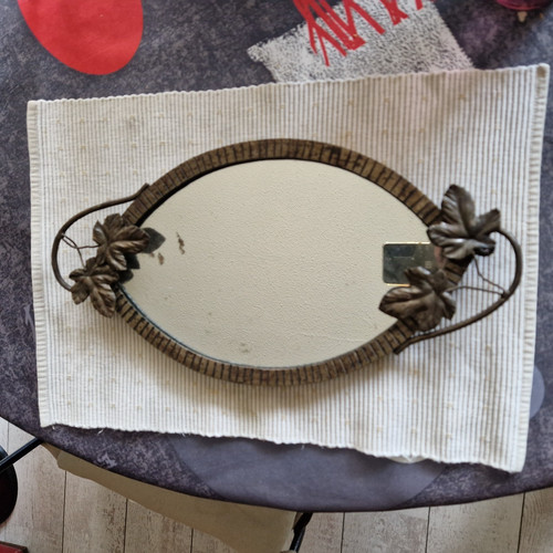 Art déco miroir fer - miroir,