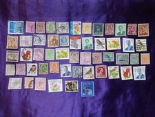 53 Très beaux timbres Belgique Années 1960 à 1990 Personnages Fleurs Oiseaux