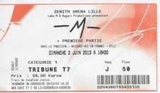 RARE / TICKET BILLET DE CONCERT - M MATHIEU CHEDID LIVE A LILLE ( FRANCE ) 2013