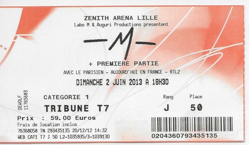 Rare ticket billet de - /,