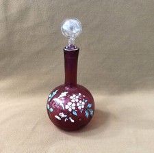 carafe à liqueurs en verre émaillé LEGRAS 20 cm MONTJOYE verrerie SAINT DENIS