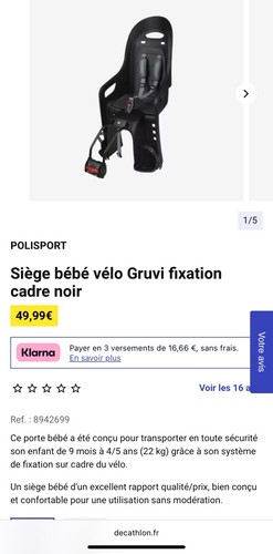 Siège enfant vélo - enfant,