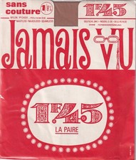 Bas nylon Jamais vu coloris Beige. Taille 1 - 8½. Italian vintage stockings.