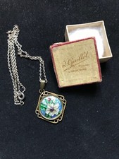 Pendentif  Ancien email FLORAL