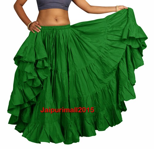 Green cotton yard skirt - cotton,