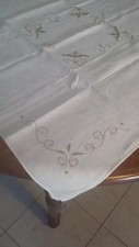 ANCIENNE NAPPE A THE BLANCHE