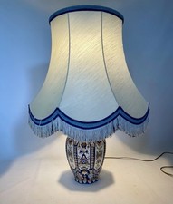 Lampe Monumentale en Faïence de Rouen – 83 cm de Majesté Bleue Faïence Luxe