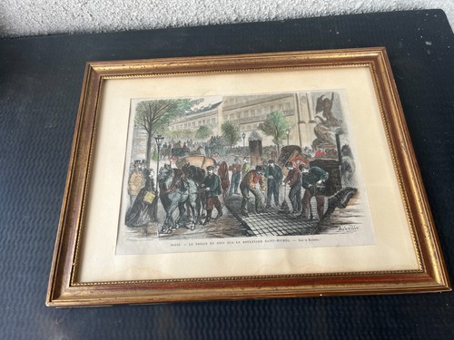 Gravure ancienne coloriée