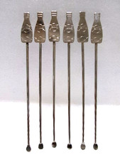 Ensemble de 6 touilleurs publicitaire Perrier en métal