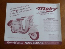 Prospectus Catalogue Moto scooter : MOTOBECANE moby scooter  / octobre  1956