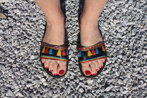 Sandales cuir noir été - noir,