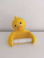 Vintage Dérouleur Porte Papier Toilette WC Céramique Canard Jaune Dévidoir