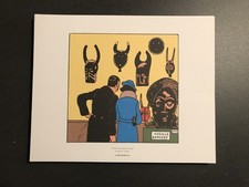 TINTIN - Masque Bapende - AFFICHE / POSTER - 19,5x24cm