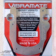 Adaptateur Vibramate V5 Montage Les Paul Sans percage pour Bigsby B5 Nickel