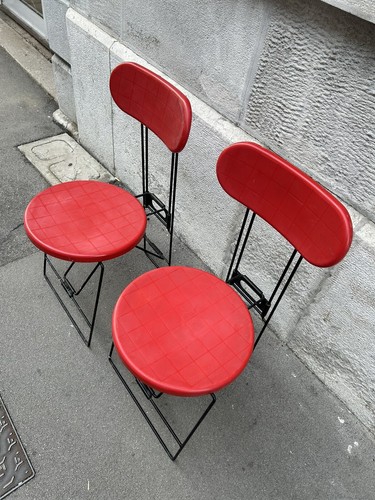 Pair folding chairs 80s - pair,