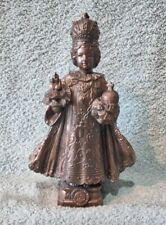 Statue de l'Enfant Jésus de Prague En Régule Ht 21 cm Signée " MR France " 