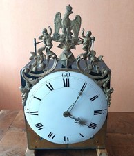 MAGNIFIQUE MOUVEMENT D HORLOGE COMTOISE MENSUELLE TRES RARE FRONTON