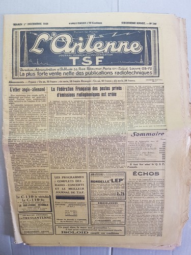 Rare antenne tsf magazine - tsf,