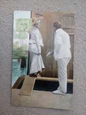 Cpa femme homme cabine de