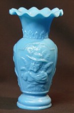 AA 1900 vase pot opaline bleu